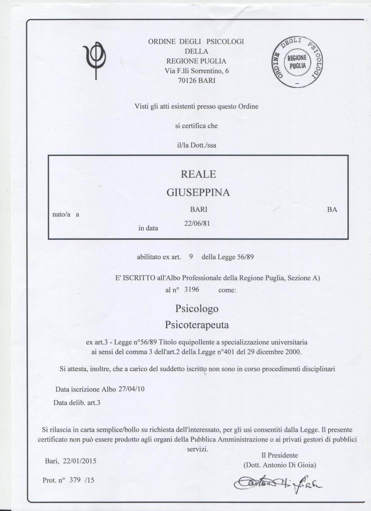 ABILITAZIONE ORDINE PSI 01