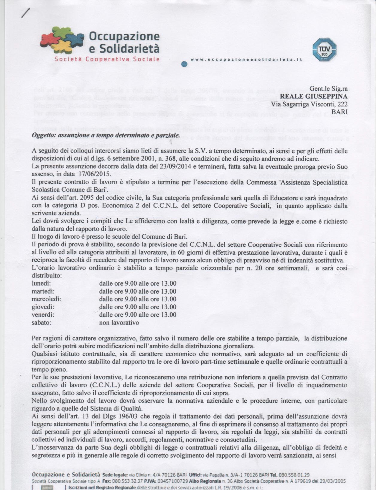 ASSUNZIONE IN COOPERATIVA 02