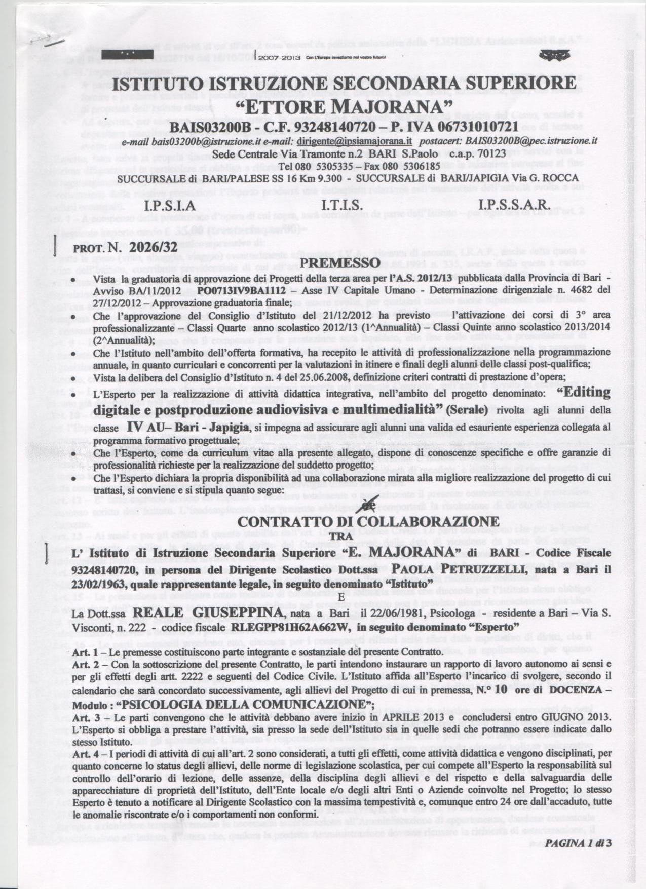 CONTRATTO DI INSEGNAMENTO 09