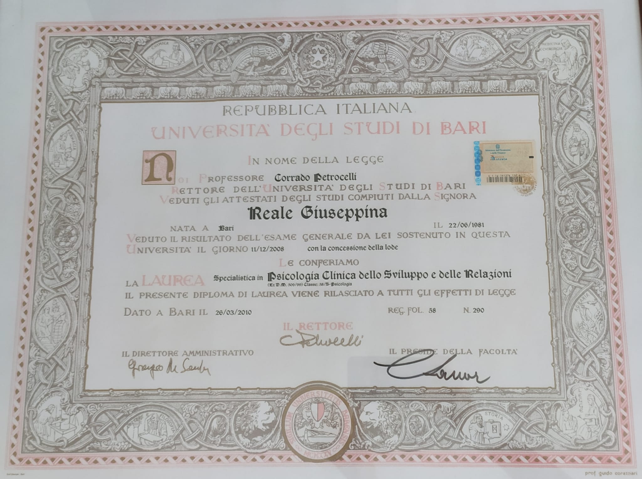 laurea magistrale giusi reale psico-min